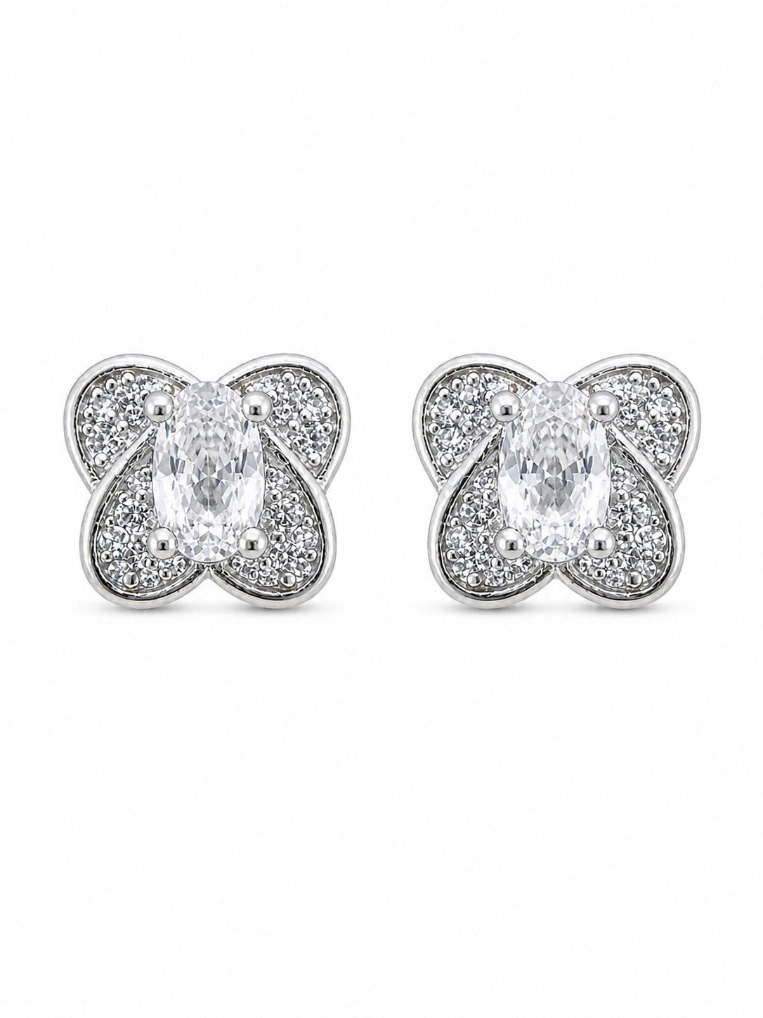 Crystal Butterfly Stud Earrings