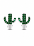 Crystal Cactus Stud Earrings