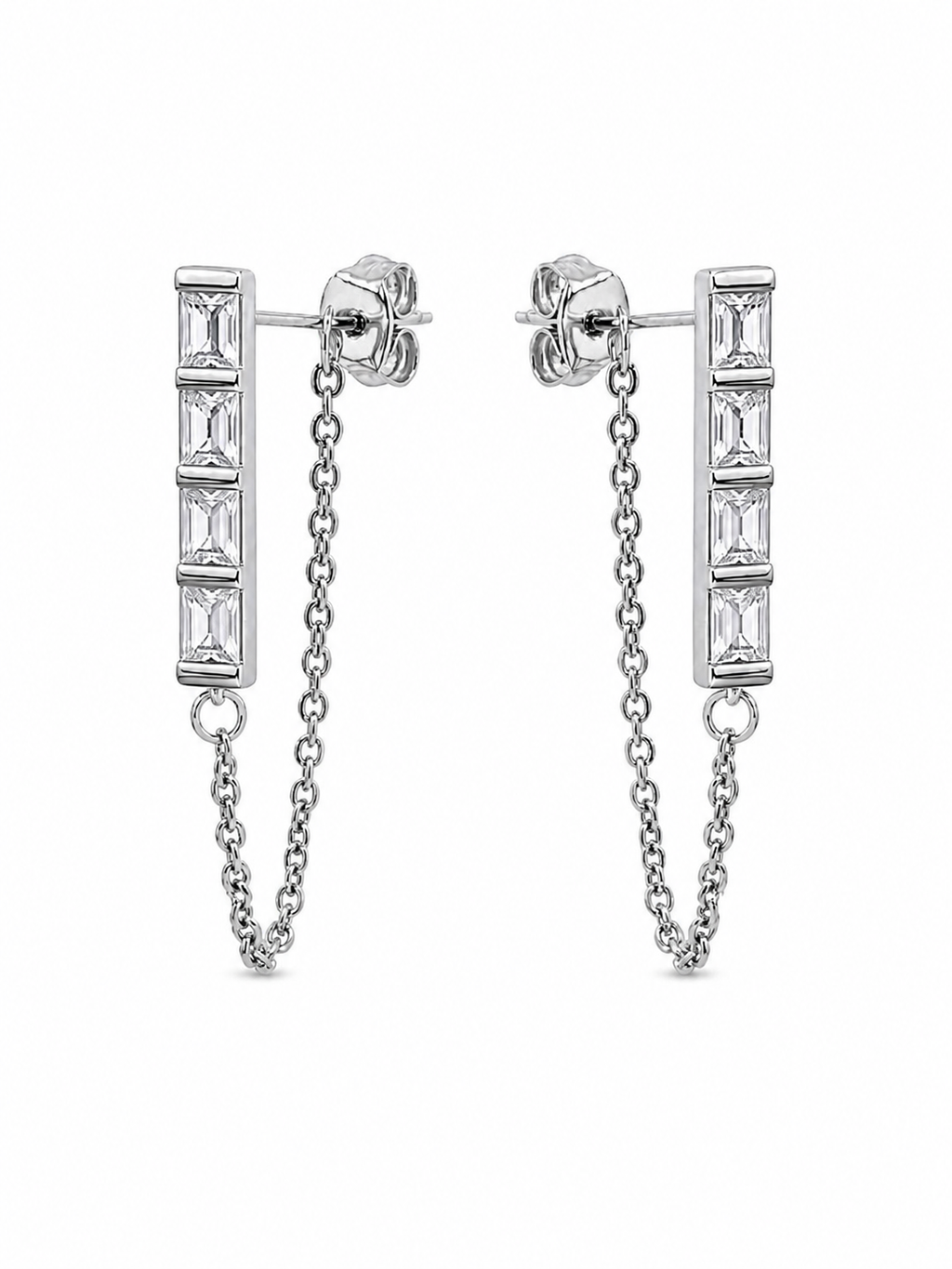 Crystal Chain Stud Earrings