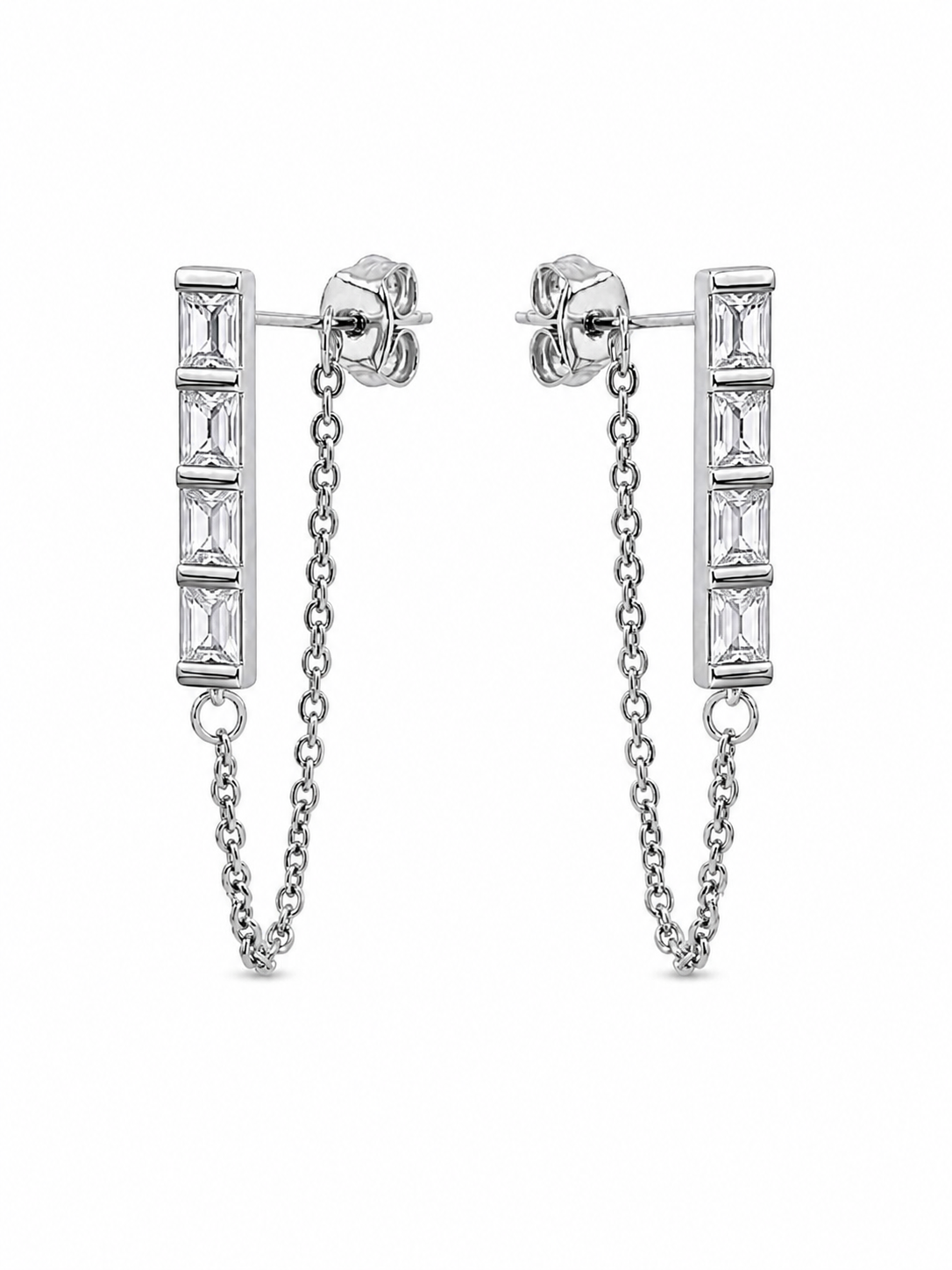 Crystal Chain Stud Earrings