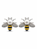 Pearl Bumblebee Stud Earrings