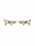 Drop Crystal Gold Stud Earrings