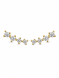 Long Drop Crystal Gold Stud Earrings