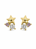 Crystal Star Gold Stud Earrings