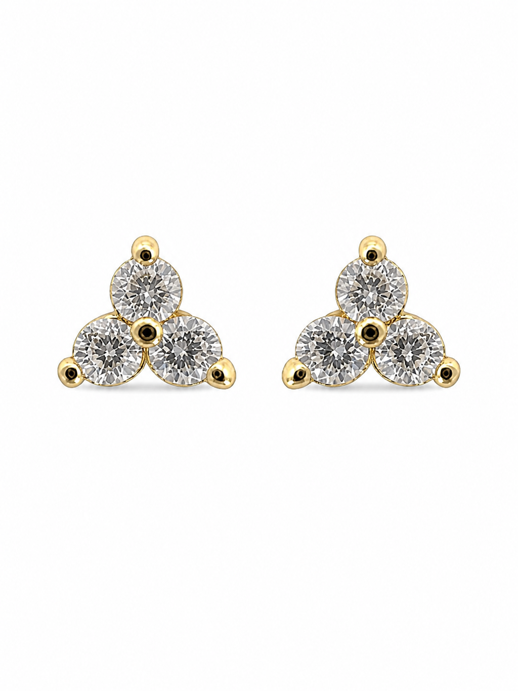 Small Crystal Gold Stud Earrings