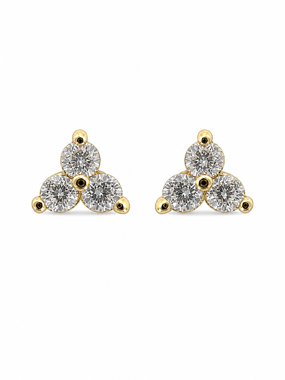 Small Crystal Gold Stud Earrings