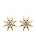 Medium Crystal Gold Stud Earrings
