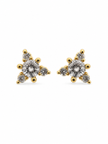 Crystal Gold Stud Earrings