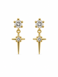 Crystal Gold Stud Earrings
