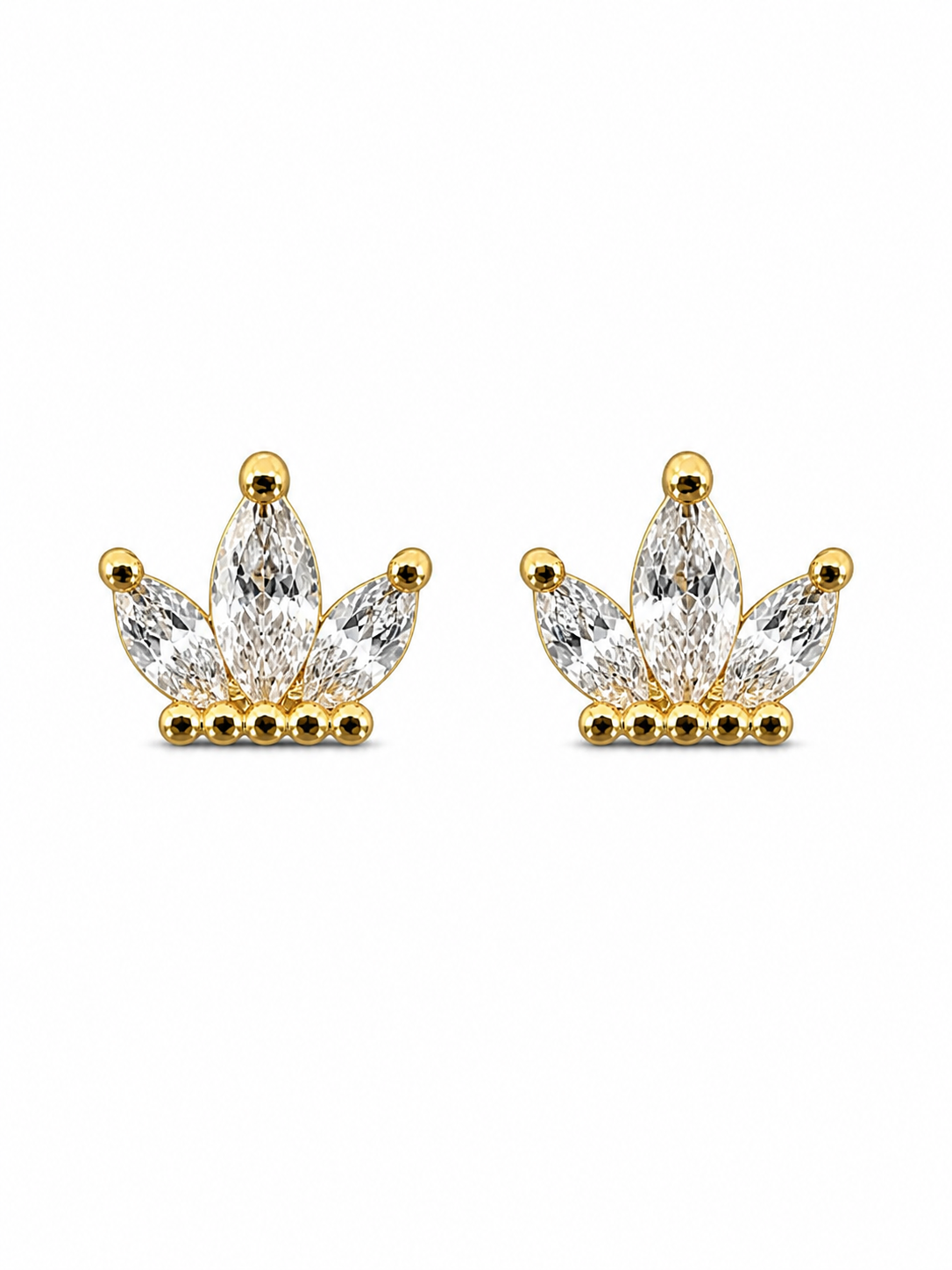 Crystal Gold Stud Earrings