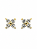 Small Crystal Gold Stud Earrings