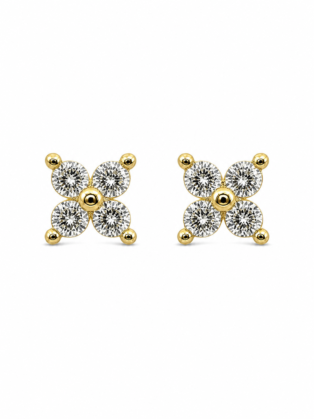 Small Crystal Gold Stud Earrings