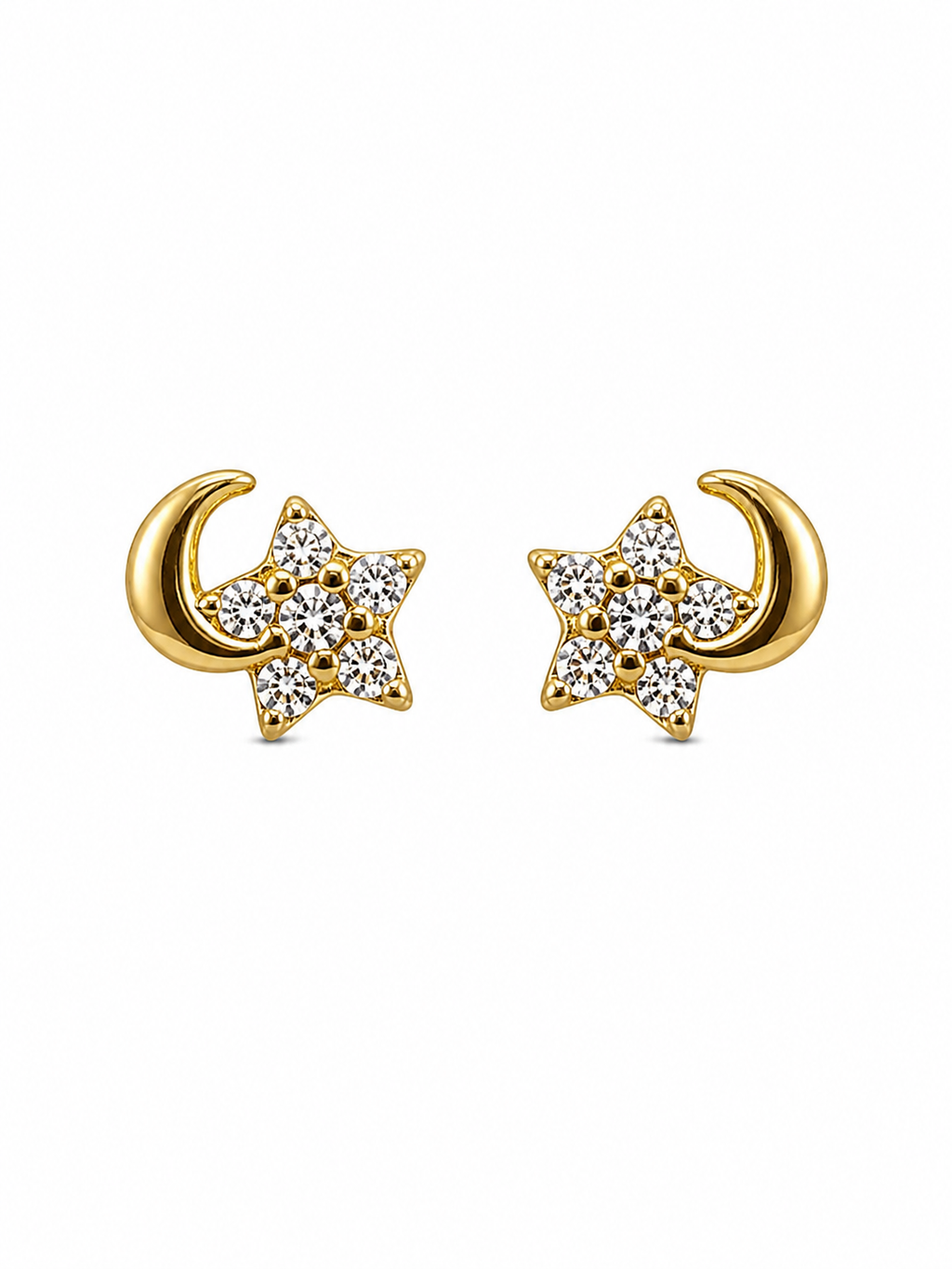 Petite Crystal Gold Stud Earrings