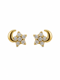 Petite Crystal Gold Stud Earrings