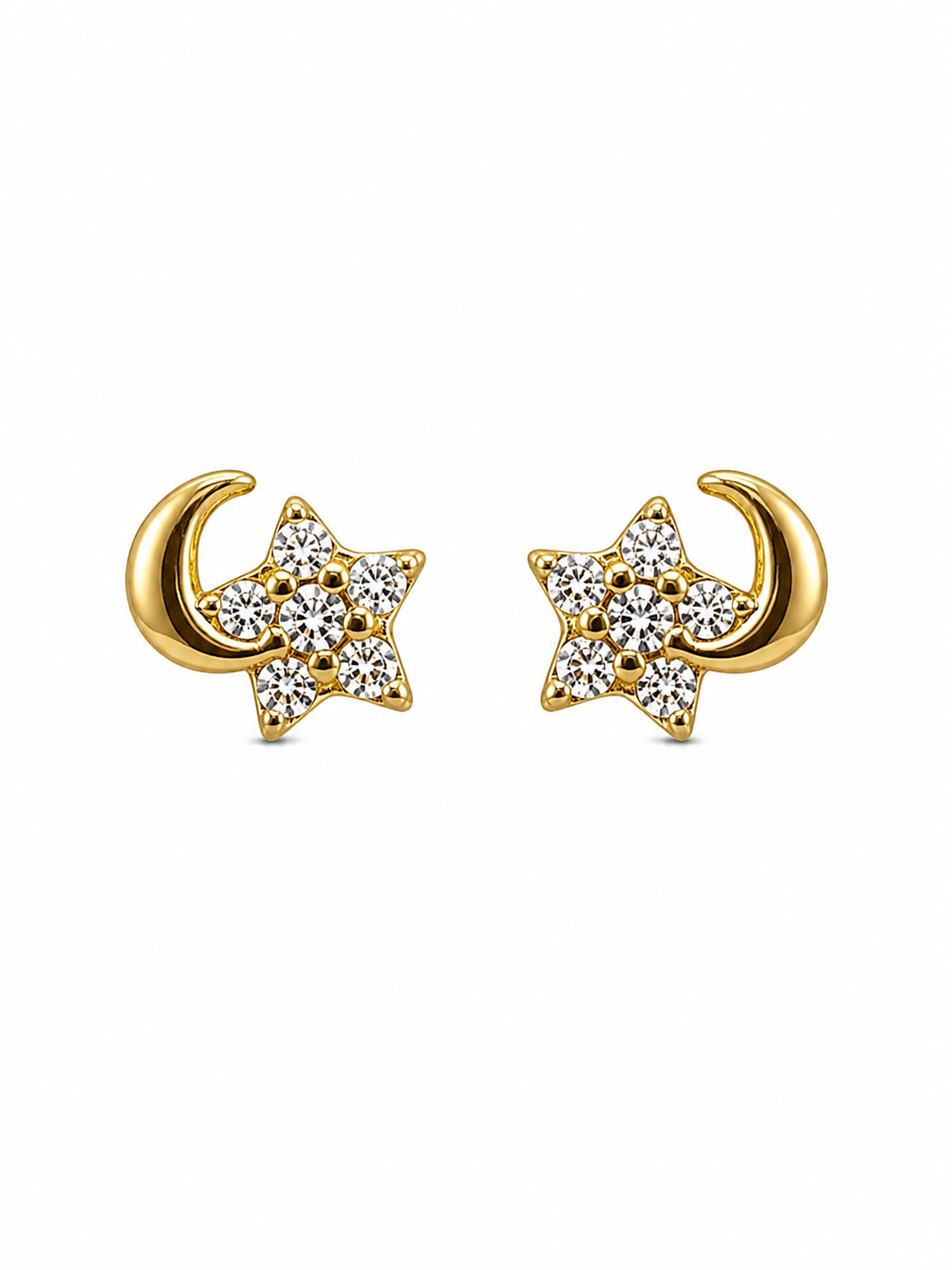 Petite Crystal Gold Stud Earrings