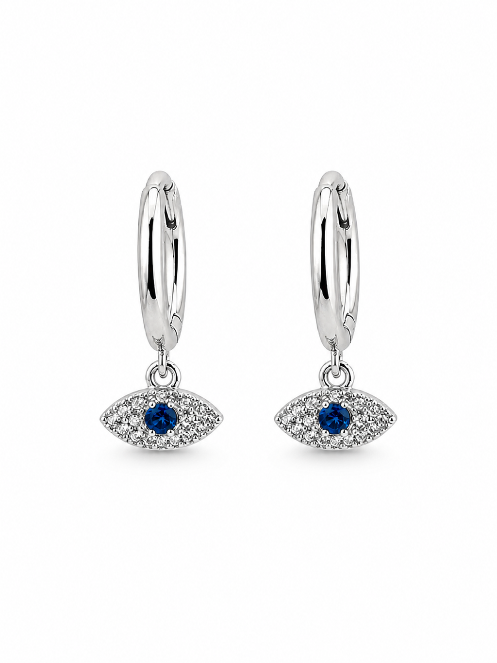 Aegean Eye Drop Huggies in Silver