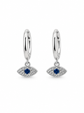 Aegean Eye Drop Huggies in Silver