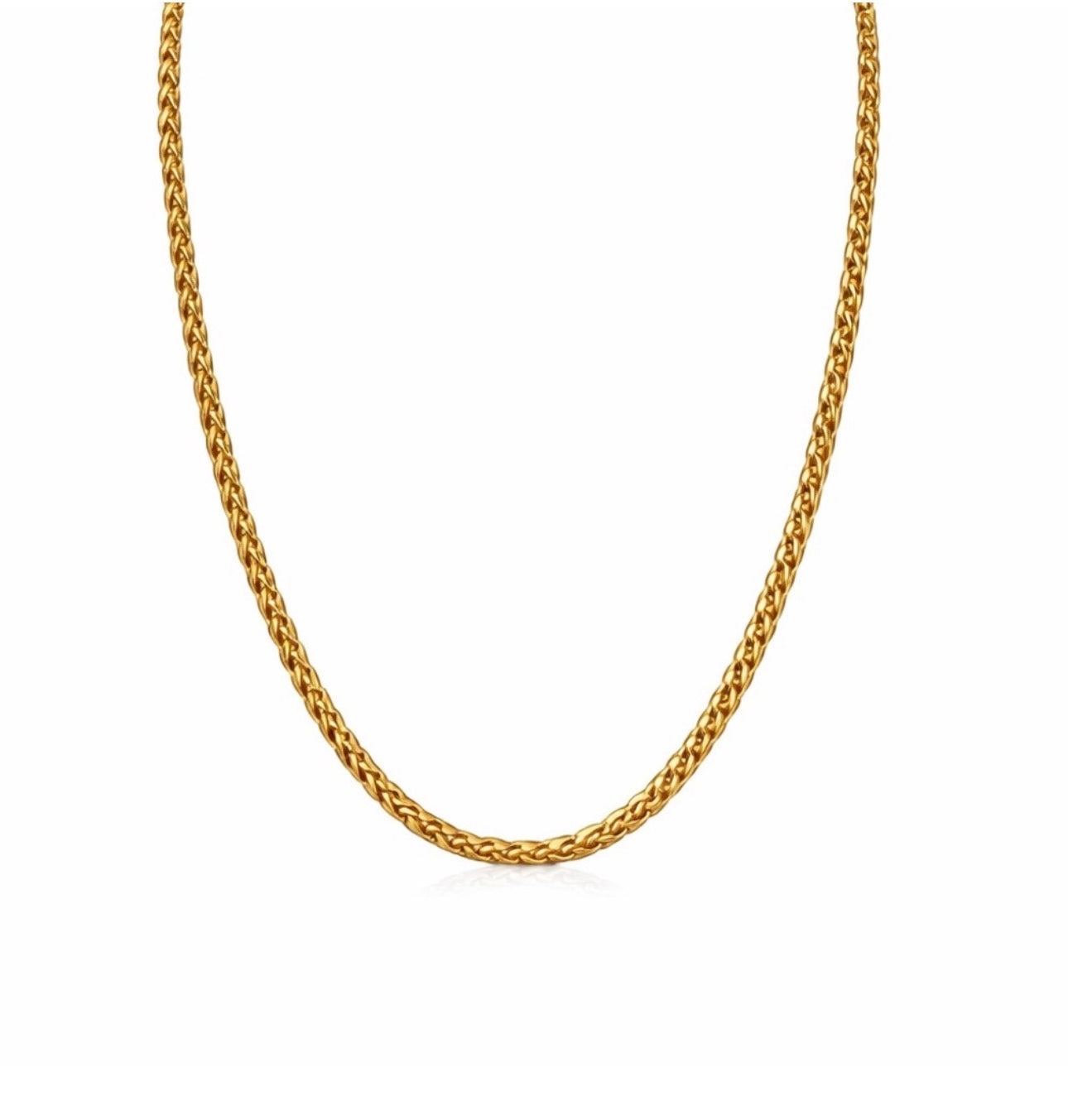Solid 14k Gold Wheat Chain