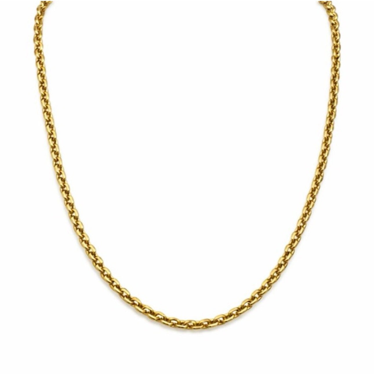 Solid 14k Gold Diamond Cut Rolo Chain