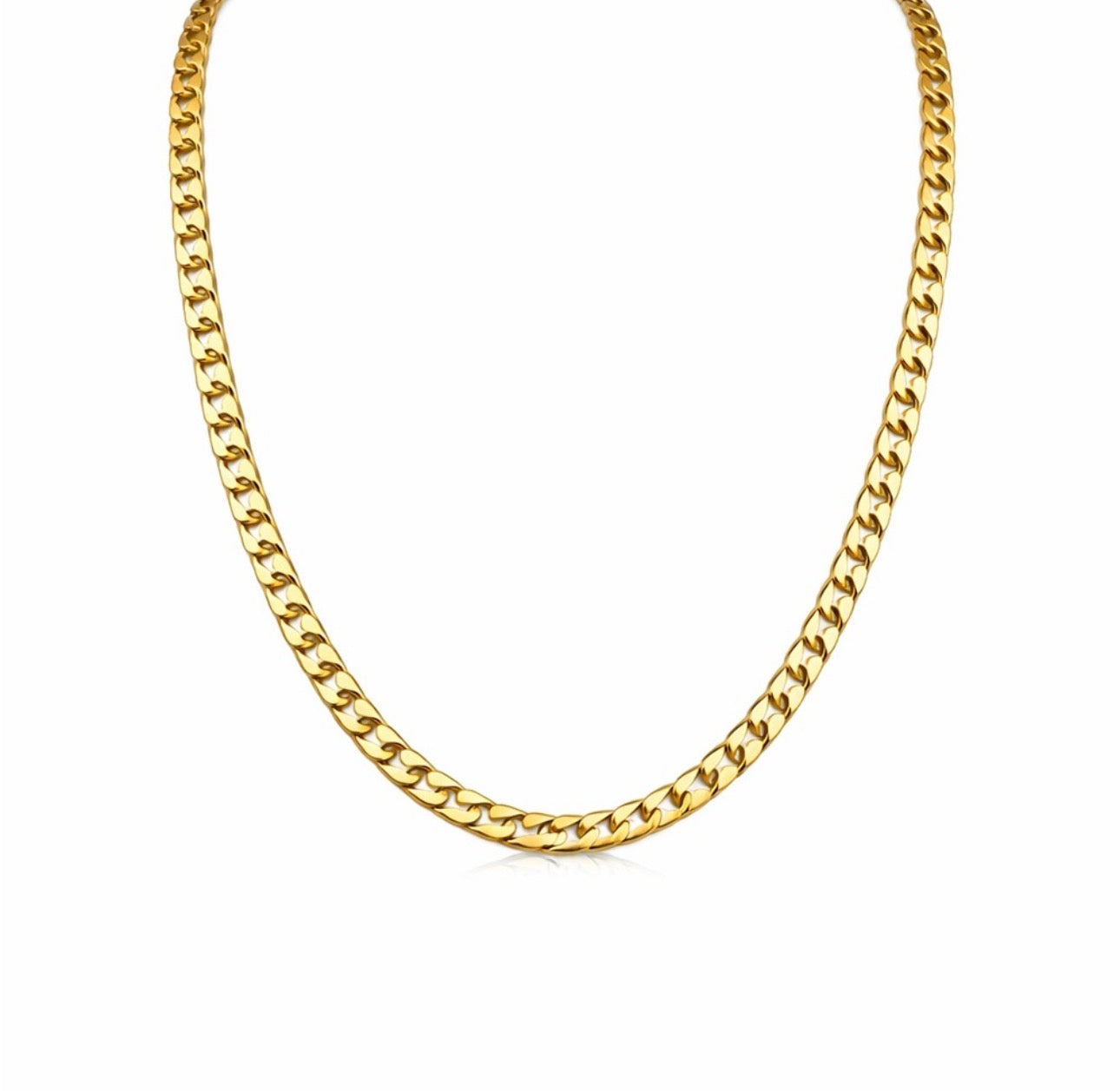 Solid 10k Gold Flat Curb Chain