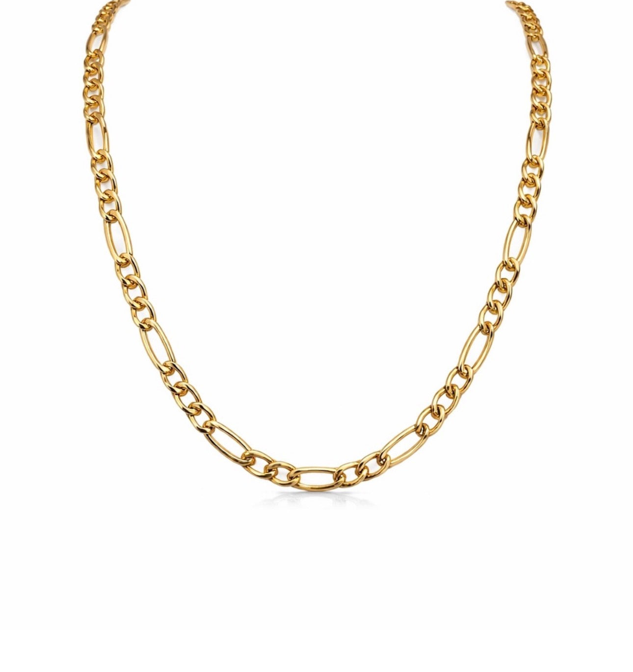 Solid 10k Gold Diamond Cut Figaro Chain