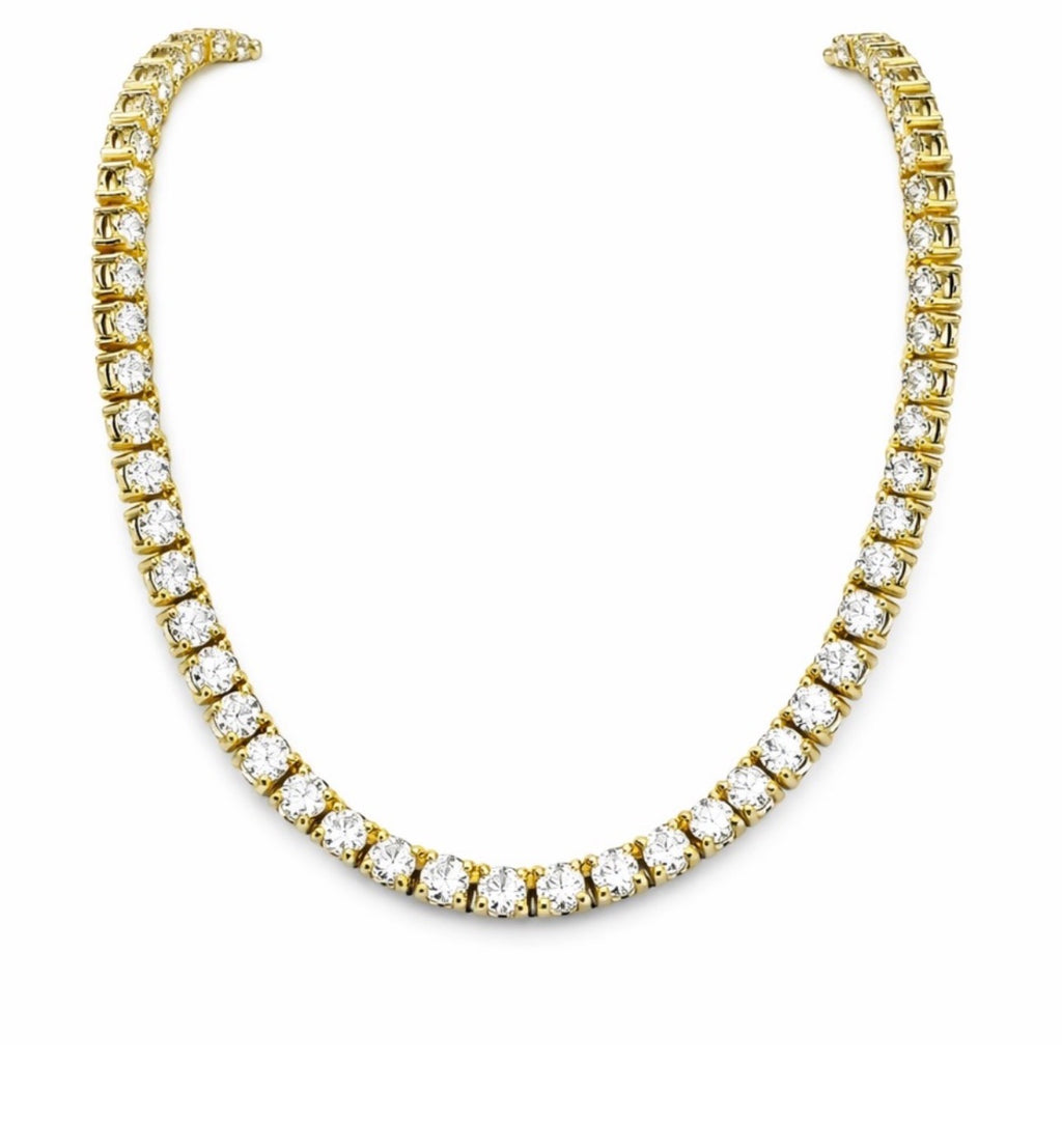 11.0 CT Gold Moissanite Tennis Necklace
