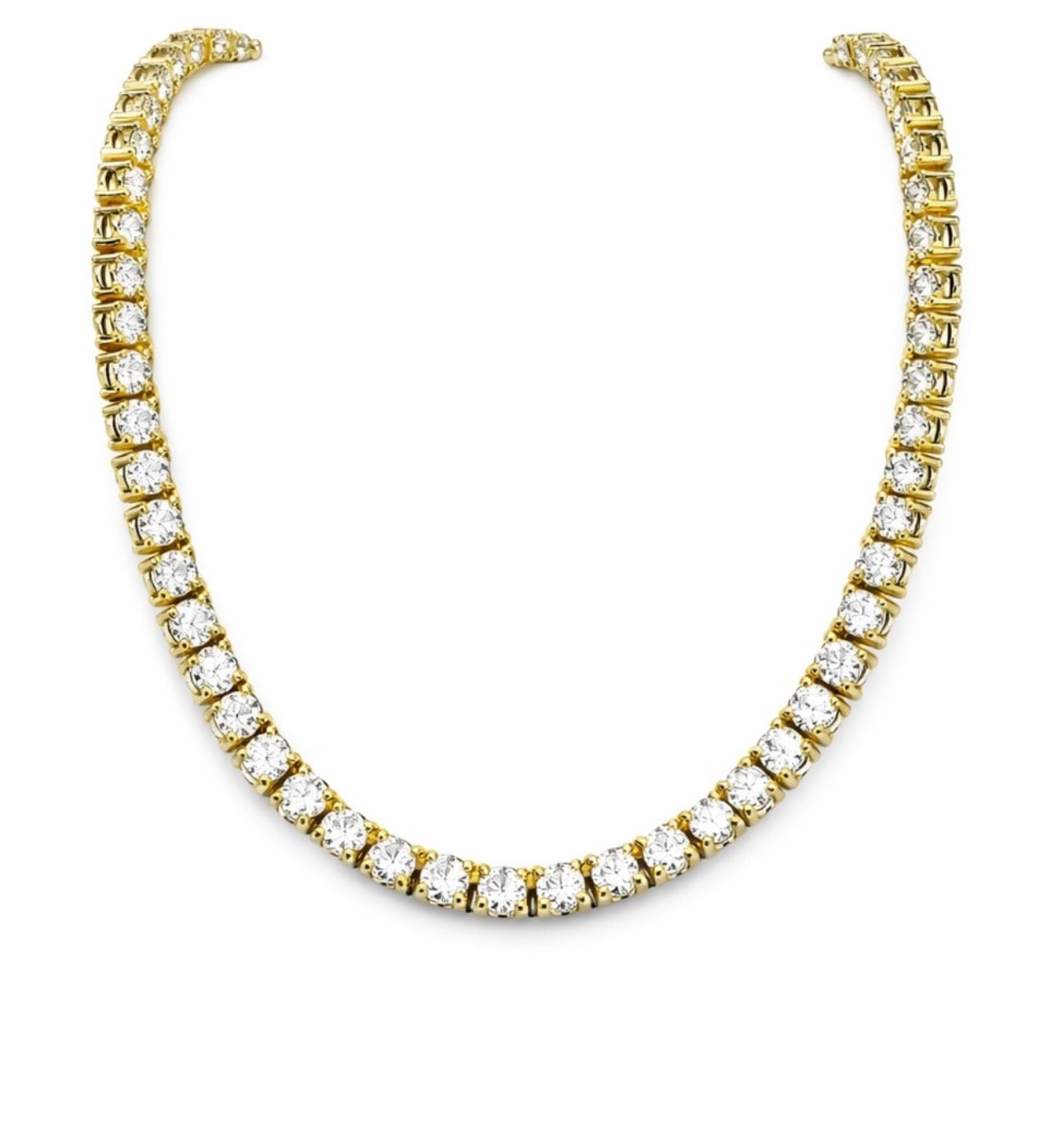 11.0 CT Gold Moissanite Tennis Necklace