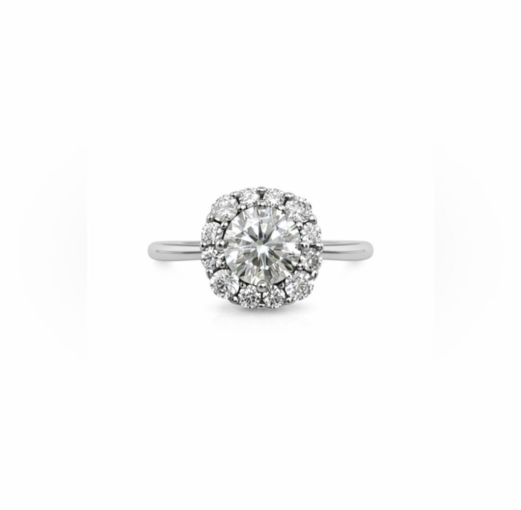 1 CT Moissanite Sterling Silver FreeSize Ring