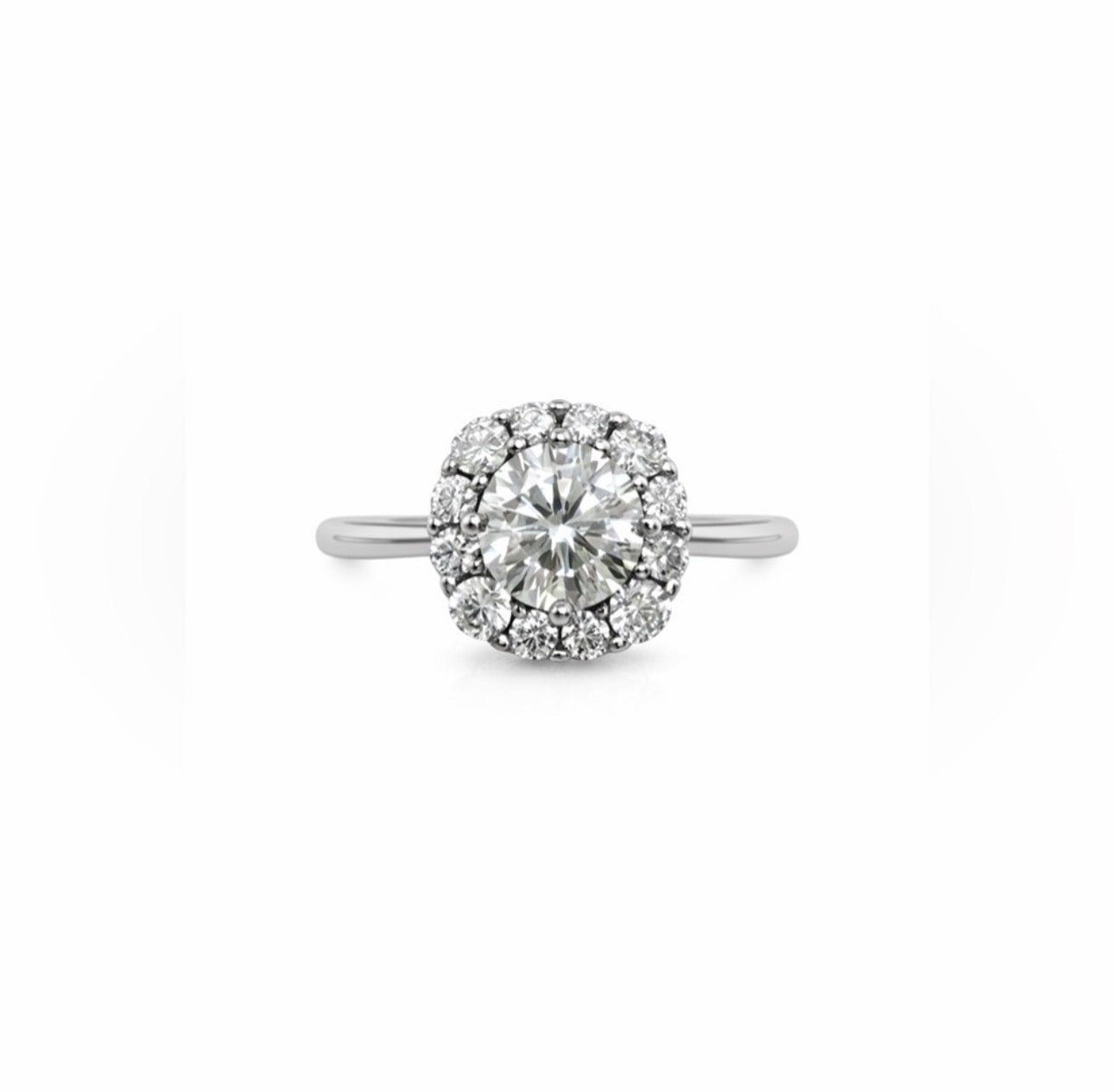 1 CT Moissanite Sterling Silver FreeSize Ring