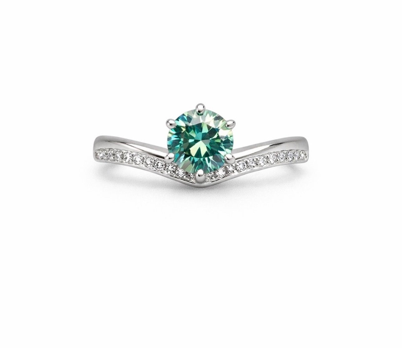 1.0 CT Alexandrite Moissanite Ring #37