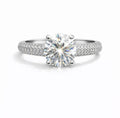 4.12 CT Moissanite Solitare & Triple Pavé Band