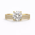 4.12 CT Moissanite Solitare & Triple Pavé Band