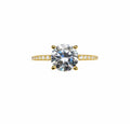4.3 CT Moissanite Solitare Cut & Pavé Band
