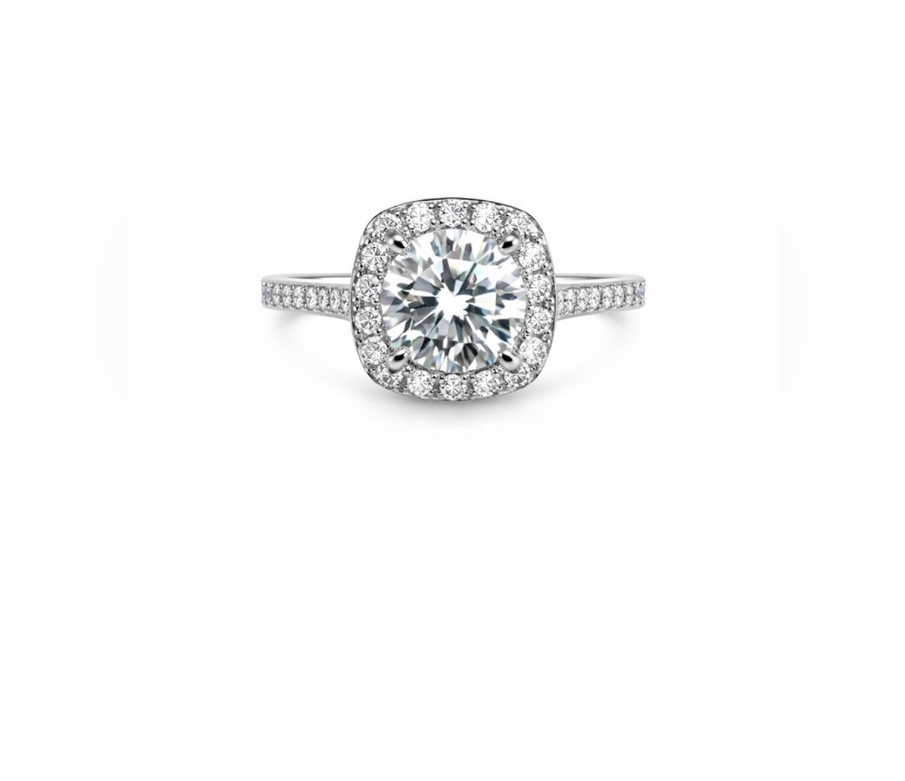 2.54 CT Moissanite Pavé Solitare Ring
