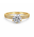 1 CT Moissanite Round Cut with Double Pavé Band