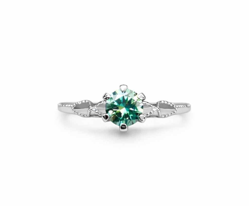1.0 CT Alexandrite-Color Moissanite Ring