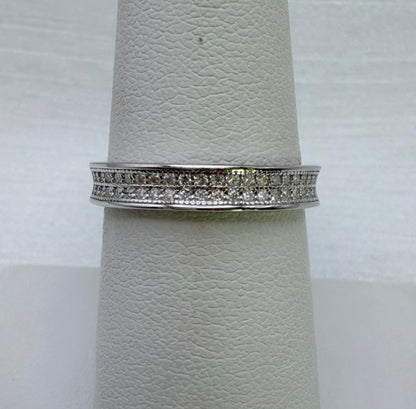 0.5 CT Moissanite Diamond Full Eternity Double Pavé Band