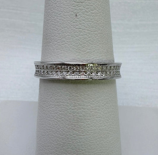 0.5 CT Moissanite Diamond Full Eternity Double Pavé Band