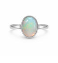 Oval Ethiopian Opal Sterling Silver Ring