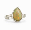 Golden Ethiopian Opal Teardrop Ring