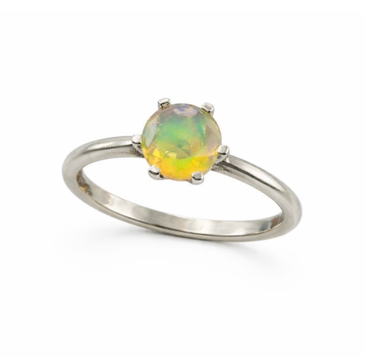 Ethiopian Opal Solitaire Ring