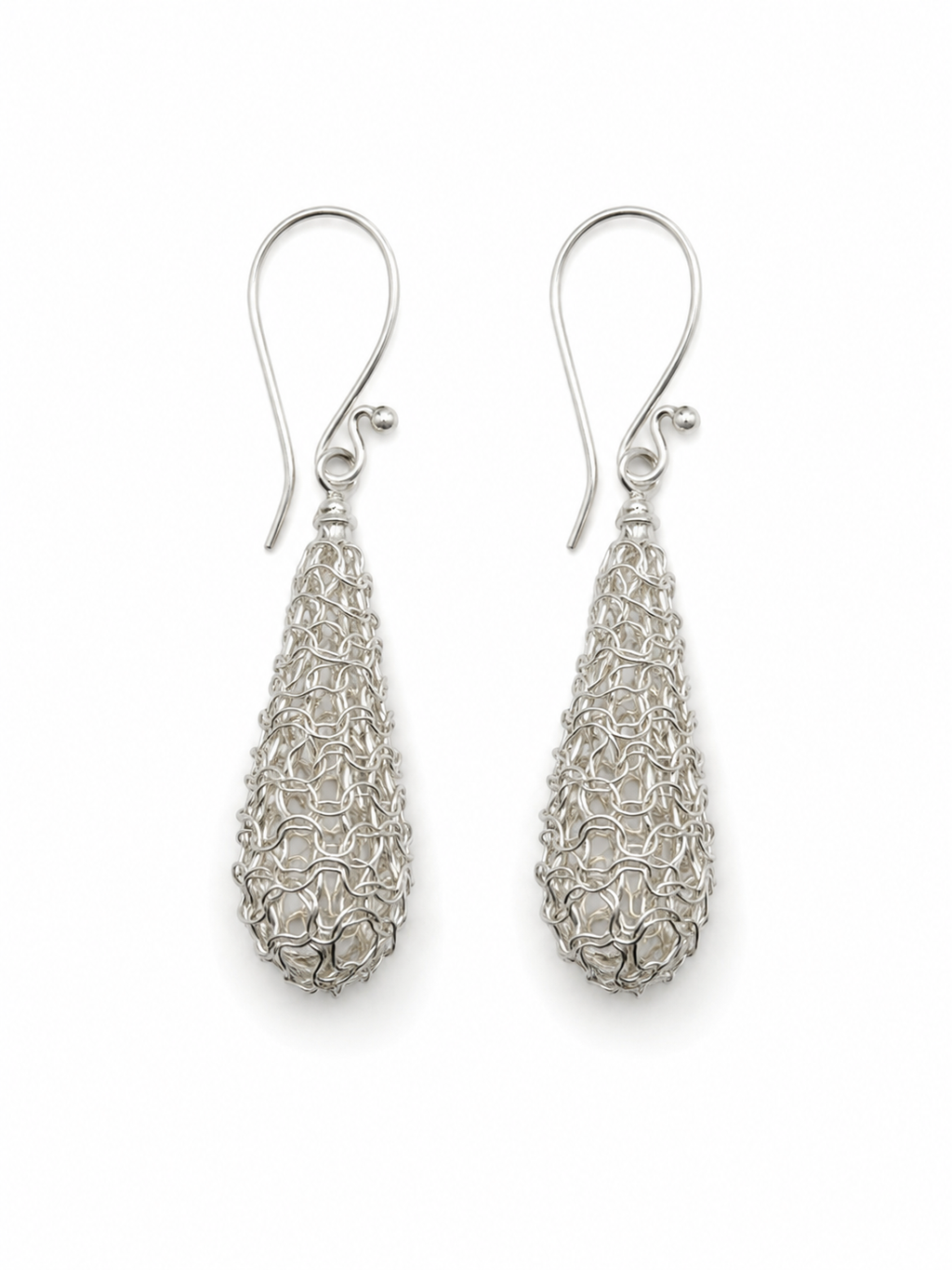 Sterling Silver Lace Teardrop Earrings