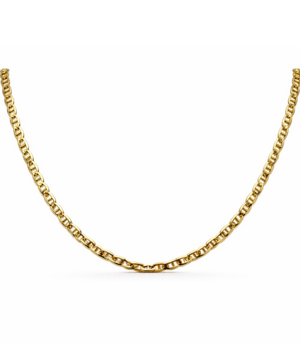 Solid 10k Gold Gucci Mirror Link Chain Necklace