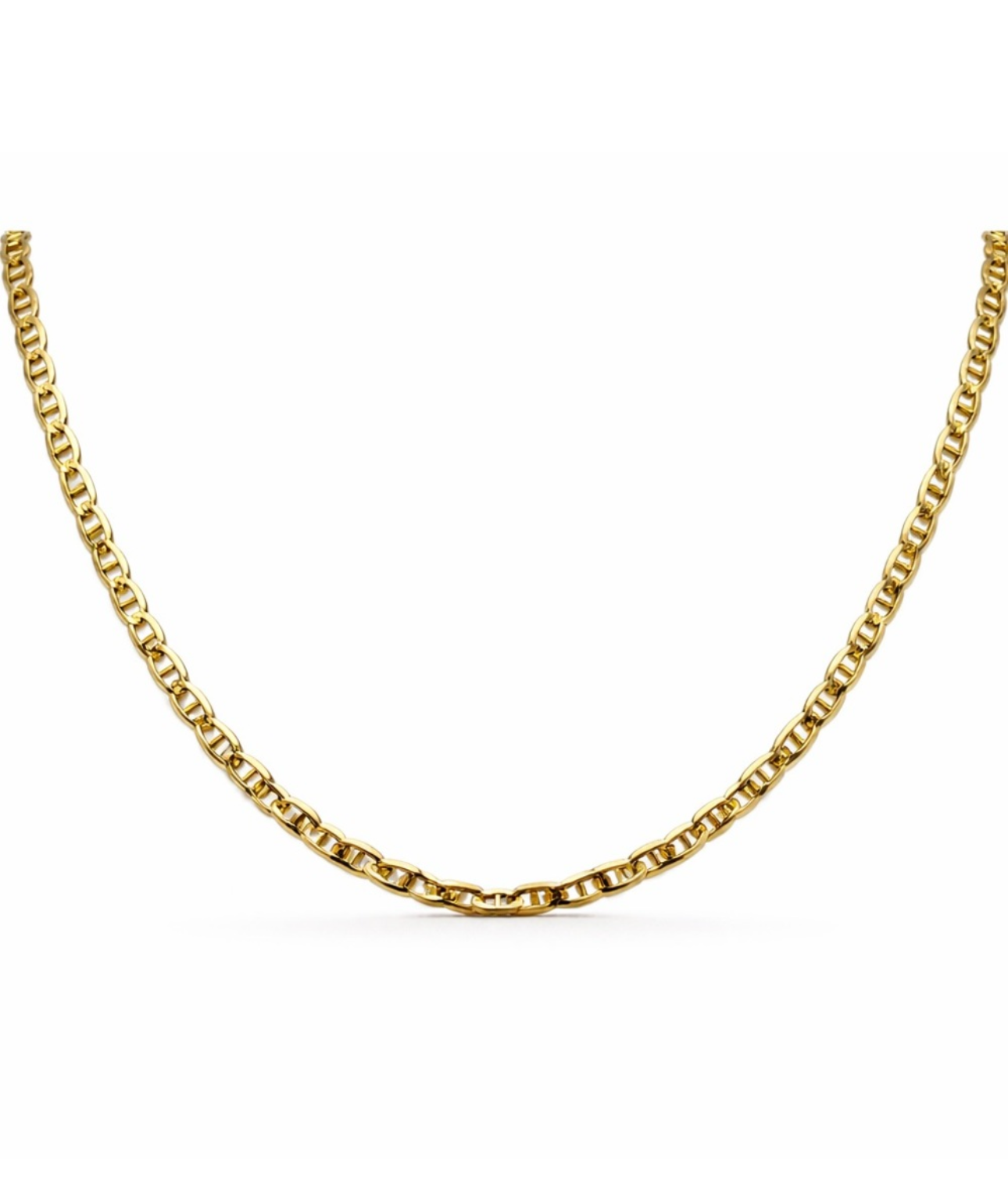 Solid 10k Gold Gucci Mirror Link Chain Necklace