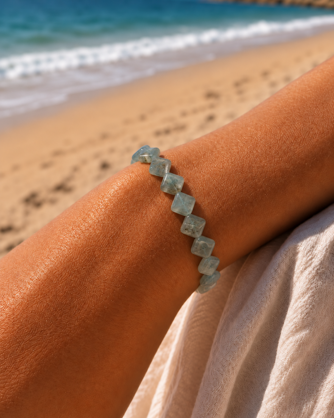 Aquamarine Square Bracelet | Custom Made To Order