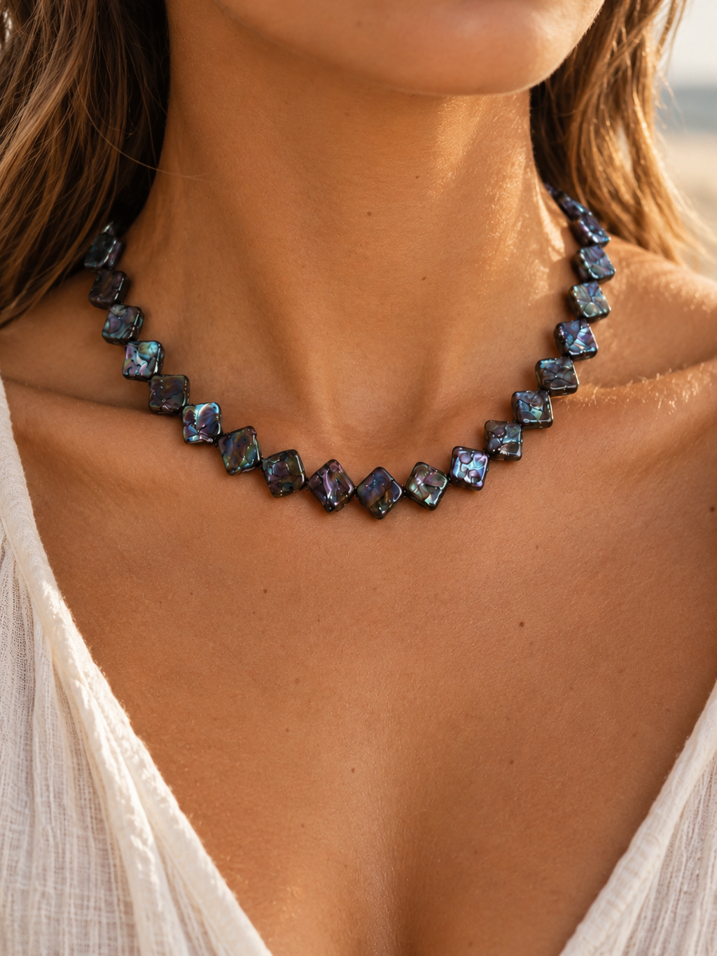 Freshwater Pearl Square Necklace | Custom Made To Order
