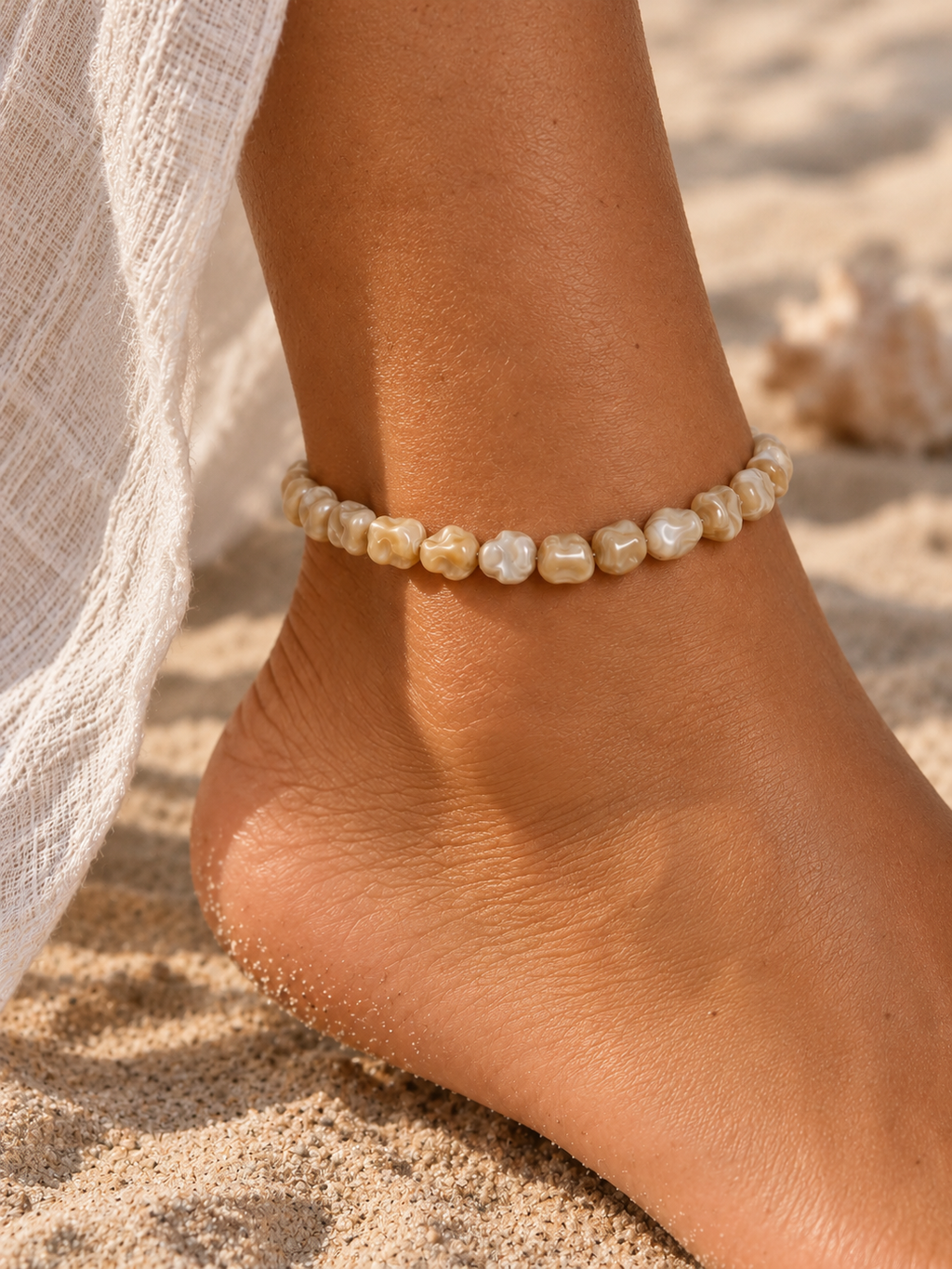 Mother of Pearl Freeform Beaded Bracelet | Custom Made To Order