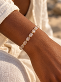 Clear Quartz Square Beaded Bracelet | Custom Made To Order