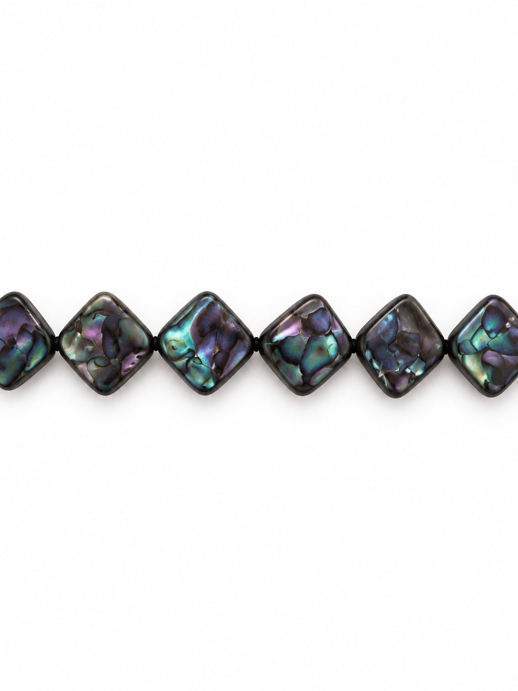Freshwater pearl square beads on white background