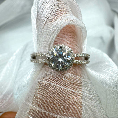1.4 CT Moissanite Diamond Double Band Ring s925